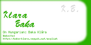 klara baka business card